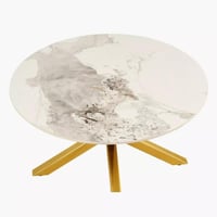 طاولة قهوة ألفيرزيا مستديرة سطح من الحجر الملبد و...