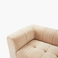 كنبة لوتشيا مقعدين مع وسادتين قماش لون بيج داكن با...