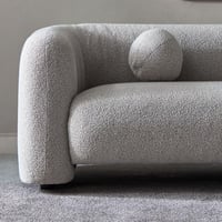 كنبة قماش 3 مقاعد مع 2 وسادة مستديرة من نولين