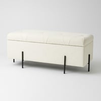 مقعد بتصميم عصري بقاعدة معدنية وتنجيد ناعم بلون أب...