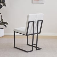 طقم طاولة سفرة مستطيلة من خشب هندسي مع 6 كراسي قما...