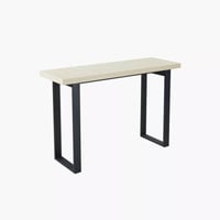 طاولة كونسول رافيونا سطح خشبي بارجل معدن اسود