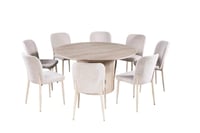 طاولة طعام جولييتّا مستديرة سطح بديل الرخام بيج و...