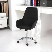 كرسي مكتبي ليفا منزلي بذراعين وقاعدة دوّارة لون اس...