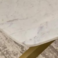 طاولة قهوة فورلينا بسطح رخام ابيض و ارجل معدن ذهبي