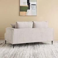 كنبة قماش بمقعدين مع وسادتين من فرنزي لون بيج