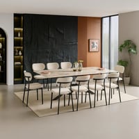 طاولة طعام 10 كراسي سيراميك مستطيلة - كوزما لون بي...