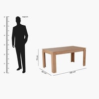 طاولة طعام 6 مقاعد من بالي مستطيلة لون خشبي