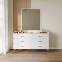 طقم غرفة نوم كينج 5 قطع منجدة من بيريل - 180x200 س...