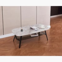 طاولة قهوة لوسينا من الحجر الملبد بقواعد معدن مقاس...