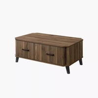 طاولة قهوة نورڤينا خشب هندسي بدرجين لون بني