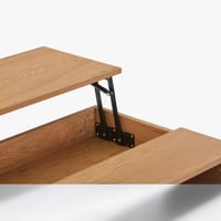 طاولة قهوة زيلمورا ذات سطح قابل للرفع خشب بيج بأرج...