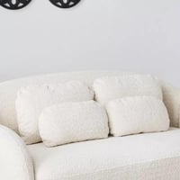 كنبة سولانا 2 مقاعد مع 4 وسائد قماش بوكلية لون اوف...