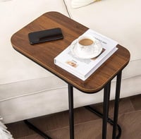 طاولة خدمة رونيتا بسطح خشب بني و قاعدة معدن مقاس 4...