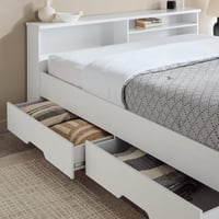 سرير كوين مع وحدة تخزين من لوندرينا - 160×200 سم