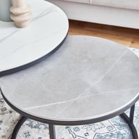 طاولة قهوة من الحجر الملبد من مارويل - طقم من قطعت...