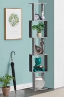 وحدة رفوف أدي – خشب ماليزي – رمادي وأسود