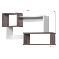 أرفف حائط متشابكة عملية - أبيض وبني غامق