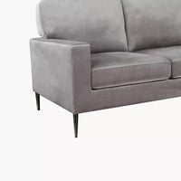 كنبة ميلڤورا مقعدين قماش لون رمادي داكن بارجل معدن...