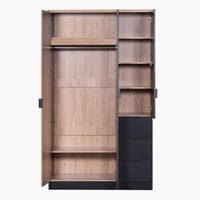 دولاب ملابس 3 أبواب بمرآة و3 أدراج من جوردن