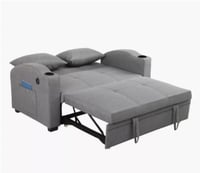 كنبة سرير ثنائية مع 2 حامل أكواب ومنفذ يو إس بي من...