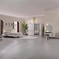 طقم غرفة نوم كينج 6 قطع بسرير هيدروليك من كونراد -...