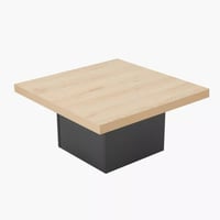 طاولة قهوة مينڤورا مربع خشب هندسي سطح بيج و قاعدة...