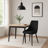 كرسي طاولة طعام اوموت قماش مخمل بارجل معدن لون أسو...