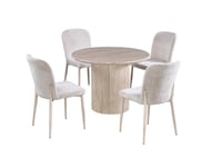 طاولة طعام جولييتّا مستديرة سطح بديل الرخام بيج و...