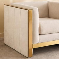 كنبة فردية أوليفارا و بوسادة قماش لون كريمي و هيكل...