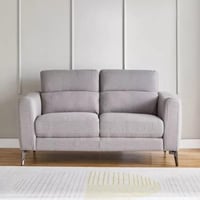 كنبة اورما مقعدين قماش مخملي لون رمادي بأرجل معدني...