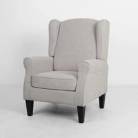 كرسي انتيكا مفرد قماش لون كريمي بأرجل معدن اسود بت...