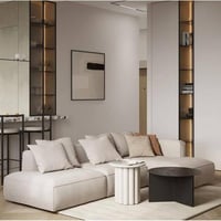 كنبة زاوية مودرن بورتيف علي شكل حرف L قماش شانيل ل...