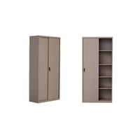 دولاب مكتبي روزا سحاب درفتين 5 رفوف حديد - بيج