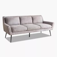 كنبة أردورا 3 مقاعد قماش لون رمادي بأرجل معدن اسود