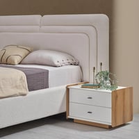 طقم غرفة نوم كينج 5 قطع منجدة مع سرير تخزين هيدرول...