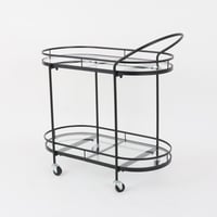 عربة تقديم ترولي أڤينترا بأرفف زجاج و اطار معدن أس...