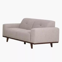 كنبة كارينزا بمقعدين قماش لون رمادي بارجل خشب زان...