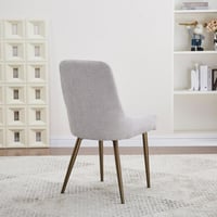 كرسي طعام من سيلفرادو قماش مخمل بلون رمادي بارجل م...