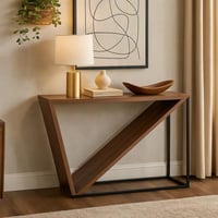 كونسول إيدورا خشب بقواعد معدن باللون البني مقاس 78...