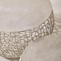 طقم طاولات قهوة دولتشي الومنيوم لون فضي - 2 حبة