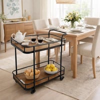 عربة تقديم فلافِيانا عملية بتصميم أنيق من الخشب ال...