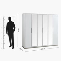 دولاب ملابس ريجينسي خشب 6 أبواب مع مرايا مقاس 214x...