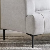 كنبة نوڤيرا بمقعدين قماش رمادي فاتح بأرجل معدن أسو...