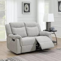 كنبة استرخاء لوزيرا قماش لون رمادي فاتح مقعدين قاب...