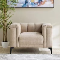 كنبة مفردة أفينزا بمساند ذراعين قماش لون بيج بارجل...