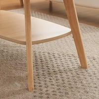 طاولة قهوة أرفيسّا بيضاوية مع رف خشب هندسي لون بيج