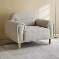 كنبة لونيتّا بمقعد قماش لون رمادي بارجل خشب زان