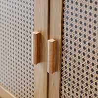 بوفيه جانبية نورديك خشب 3 ابواب لون خشبي مقاس 140x...