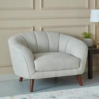 كنبة مفردة أرديسّا قماش كتان لون رمادي بأرجل خشب ز...